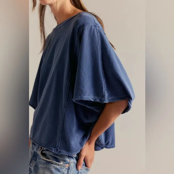 NWT Free People Next Level Tee in Real Teal - Picture 3 of 5